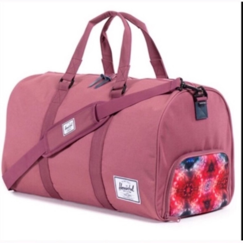 Herschel novel pink Astro print duffel bag
